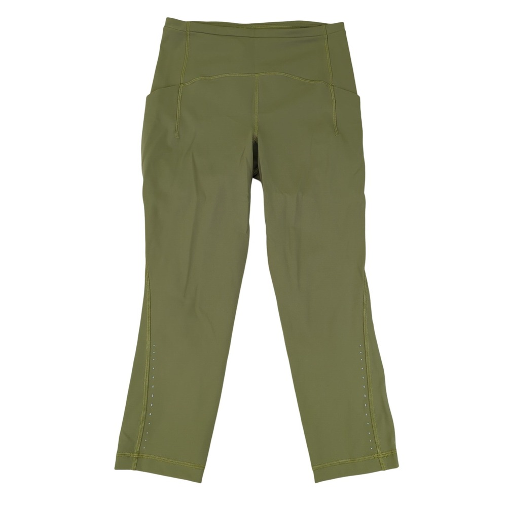 Lululemon Swift High Rise Crop 21" Green Yoga Workout Leggings Women's 6 W6CBKS